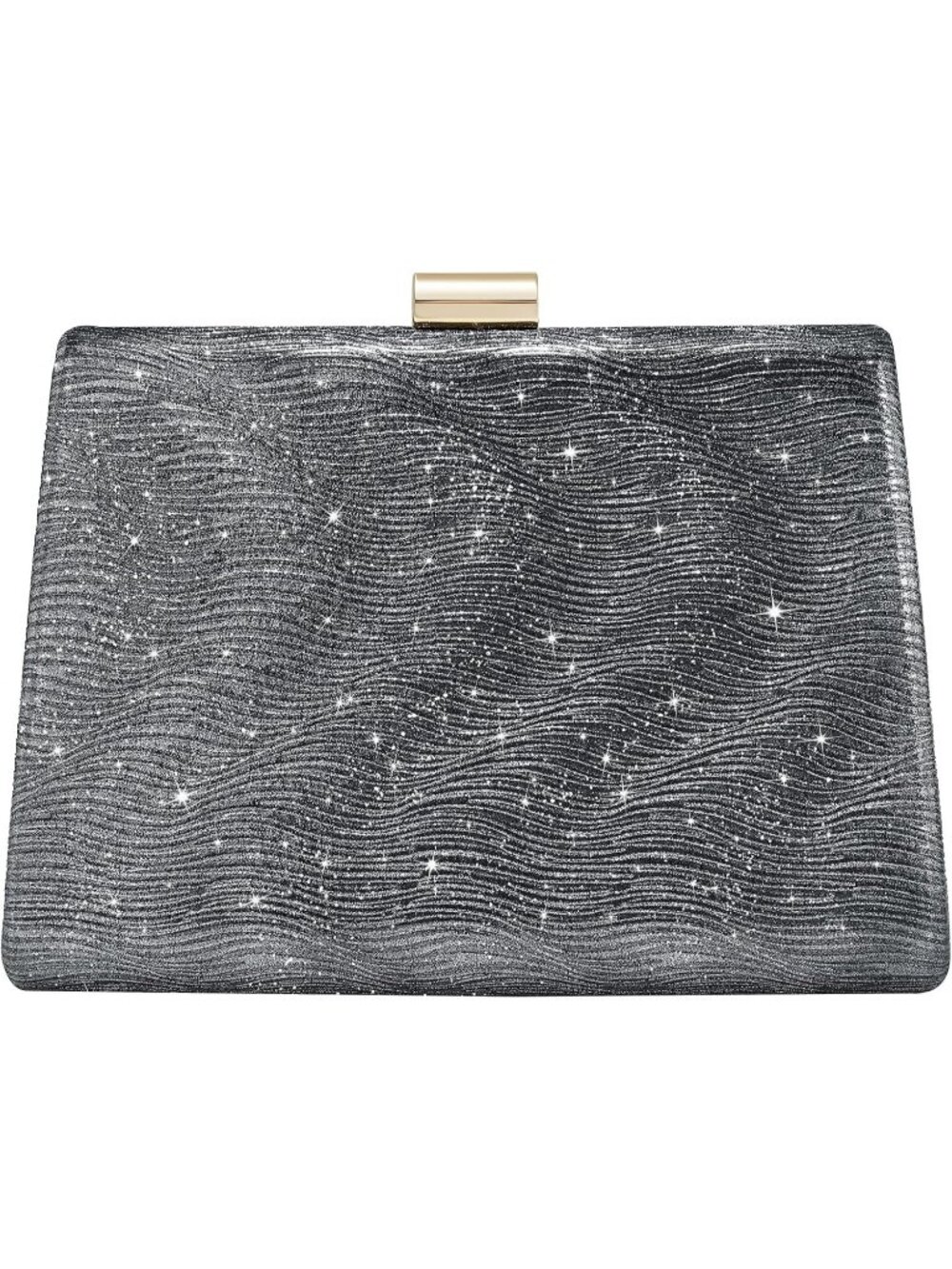 Women Grey Sparkly Clutch Purse Detachable Chain Wedding Prom Evening Bag